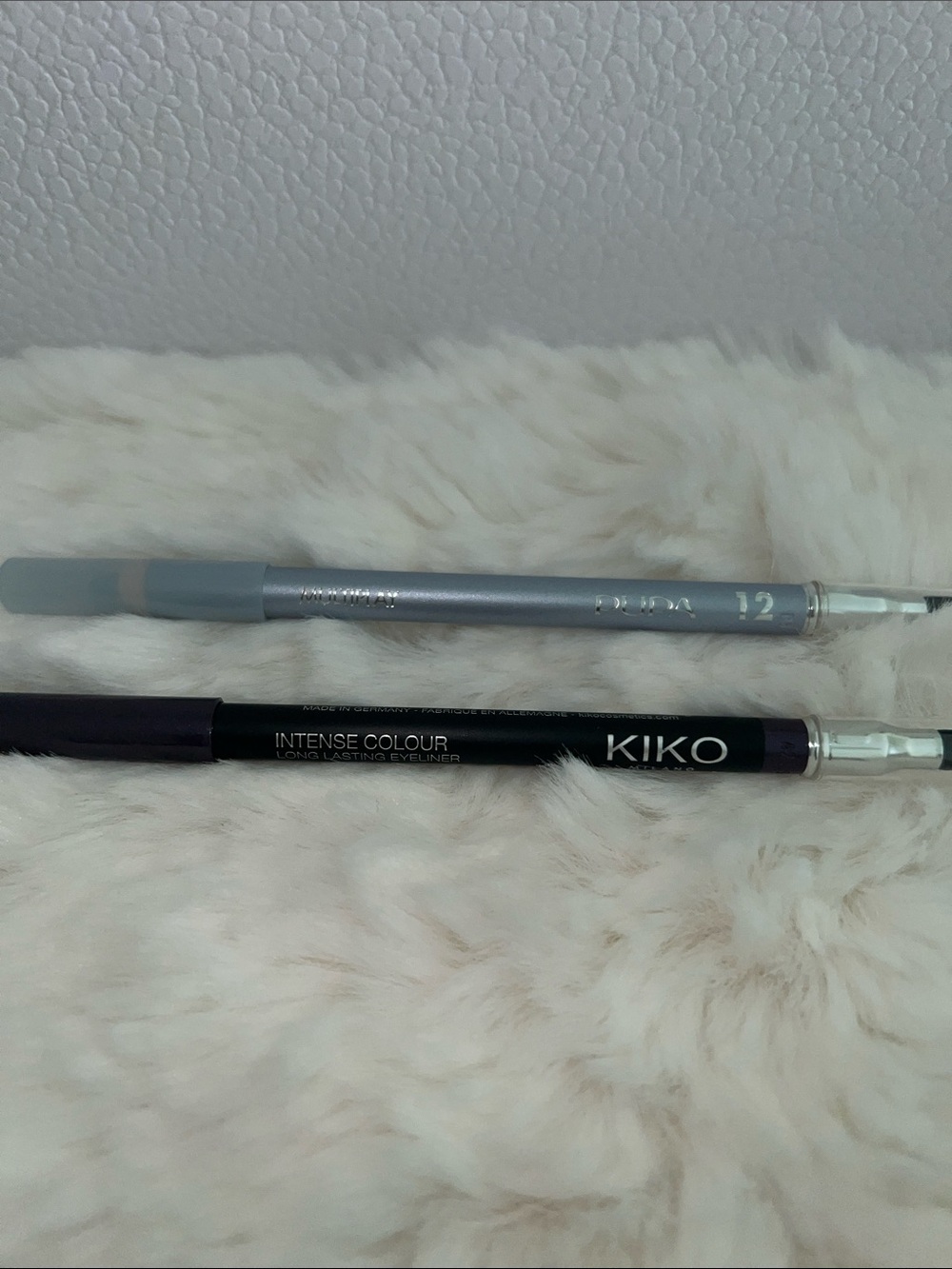 Set of 2 eyeliners :KIKO # 13 Pearly Violet and PUPA #12 Grey Blue